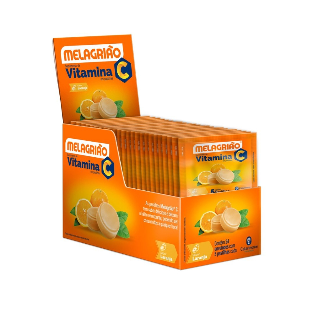 Melagrião Sabor Laranja com 24 envelopes de 5 Pastilhas - Catarinense