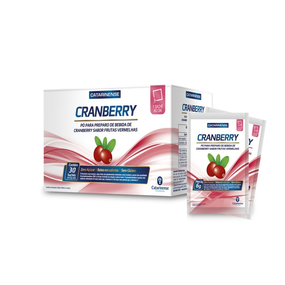 Pó para Preparo de Bebida de Cranberry com 30 Sachês de 6g - Catarinense