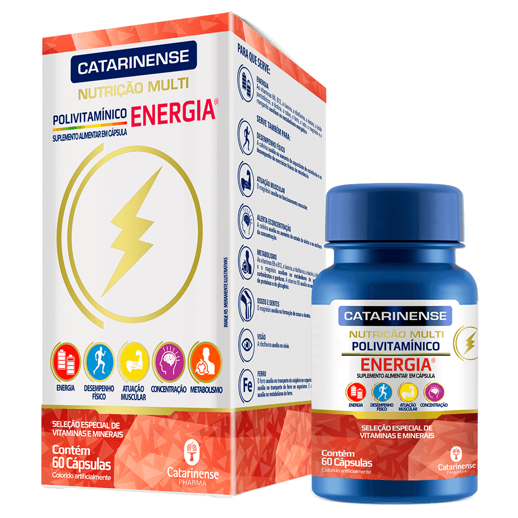 Polivitamínico Energia 60 Cápsulas - Catarinense